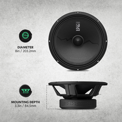 EPICPRO8X 8" Midrange Speakers, 250W RMS, 4 Ohms (Pair)