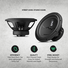 EPICX Series 12" Dual Voice Coil Subwoofer, 500W RMS, Dual 2/4 Ohms