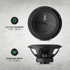 EPICX Series 12" Dual Voice Coil Subwoofer, 500W RMS, Dual 2/4 Ohms
