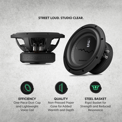 EPICX Series 8" Dual Voice Coil Subwoofer, 400W RMS, Dual 2/4 Ohms