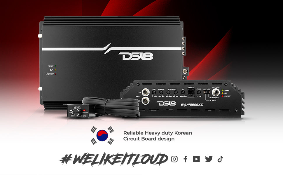 EXL 1-Channel Class D Amplifier 2500 Watts Rms @ 1-Ohm Made In Korea - DS18