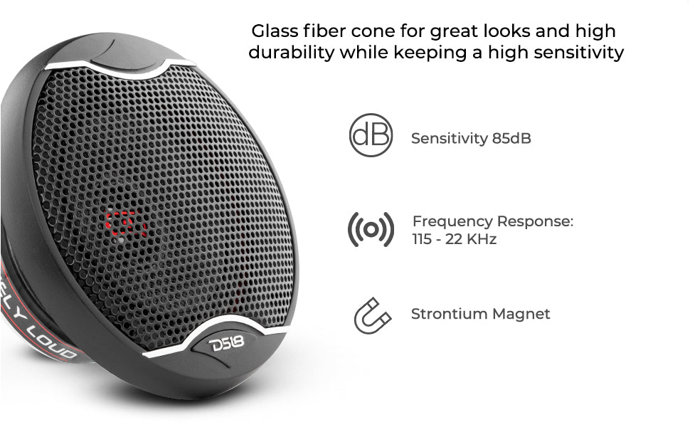 EXL 4" 2-Way Coaxial Speaker with Fiber Glass Cone | 60W RMS 3-Ohm - DS18