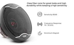 EXL 4" 2-Way Coaxial Speaker with Fiber Glass Cone | 60W RMS 3-Ohm - DS18