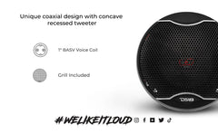 EXL 4" 2-Way Coaxial Speaker with Fiber Glass Cone | 60W RMS 3-Ohm - DS18