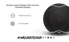 EXL 6.5" 2-Way Coaxial Speaker with Fiber Glass Cone | 120W RMS 3-Ohm - DS18