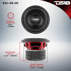 EXL-X 6.5" Subwoofer 400 Watts Rms DVC 2-Ohms - DS18