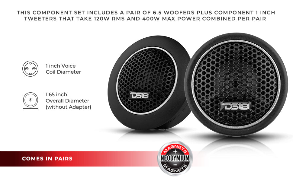 EXL 6.5" 2-Way Component Speaker System | 150W RMS 4-Ohm - DS18