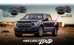 DS18 2015-2020 Ford F-150 Crew and Super Cab Front and Back Doors Speaker Better Upgrade/Replacement Package 1800 Watts