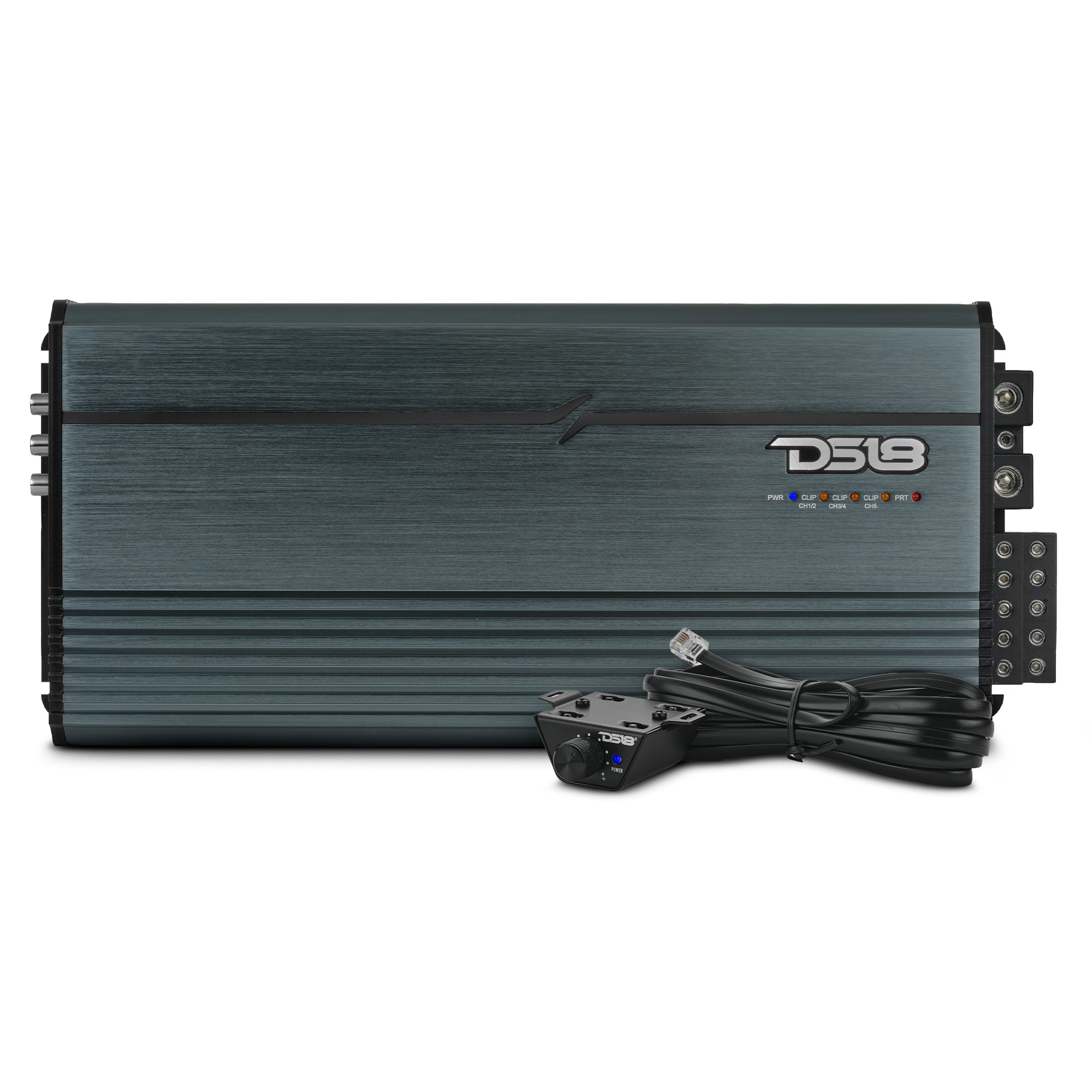 FRP Compact Full-Range Class D 5-Channel Amplifier – 250W x 4 + 1,200W Subwoofer Output - DS18