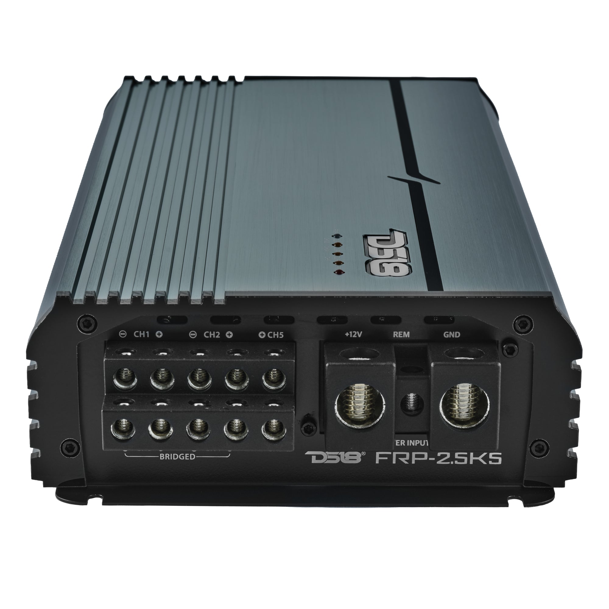 FRP Compact Full-Range Class D 5-Channel Amplifier – 250W x 4 + 1,200W Subwoofer Output - DS18