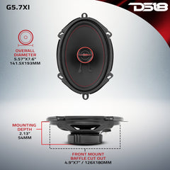 GEN-X 5x7" 2-Way Coaxial Speakers 50 Watts Rms 4-Ohm - DS18