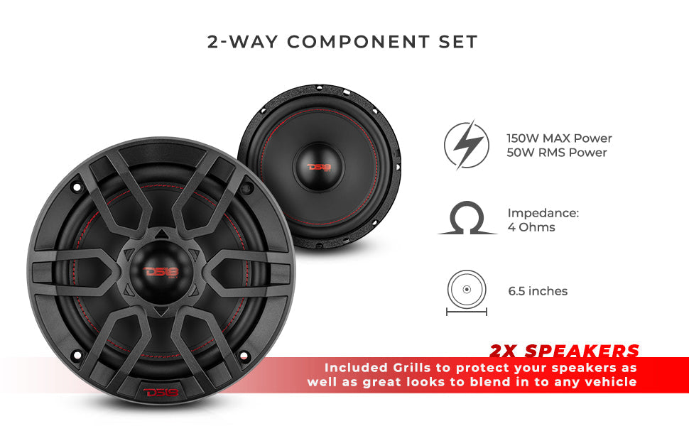 G6.5XC GEN-X 6.5" 2-Way Component Set Speaker System 150 Watts 4-Ohm - DS18