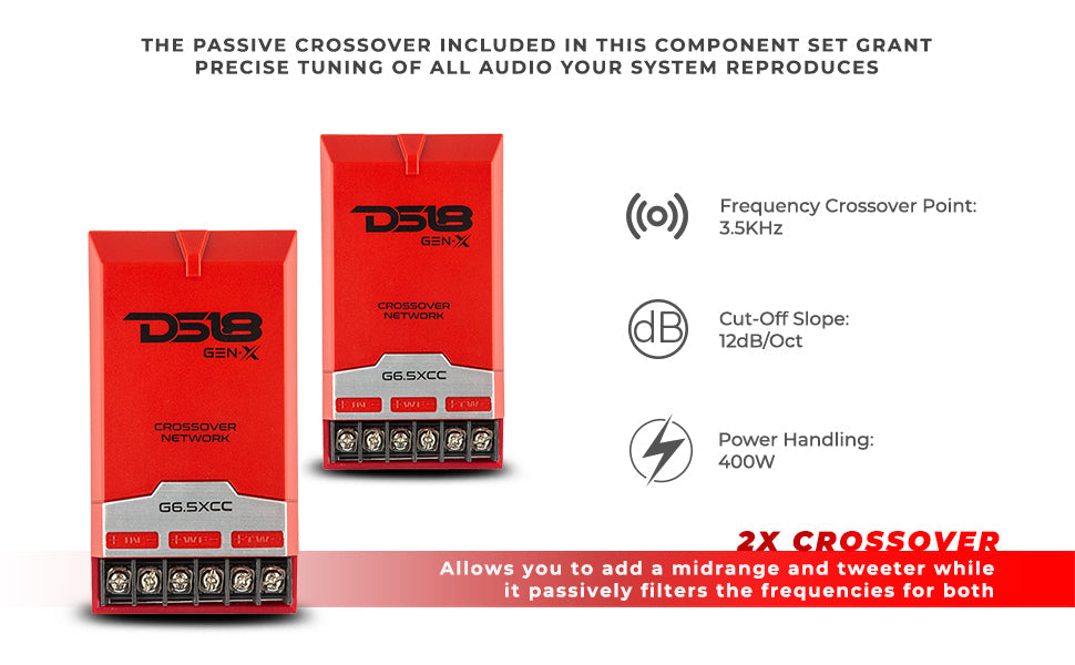 G6.5XC GEN-X 6.5" 2-Way Component Set Speaker System 150 Watts 4-Ohm - DS18
