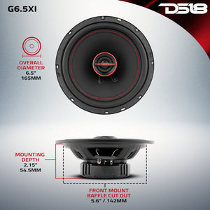 GEN-X 6.5" 2-Way Coaxial Speakers 50 Watts Rms 4-Ohm - DS18