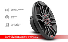 GEN-X 6.5" 2-Way Coaxial Speakers 50 Watts Rms 4-Ohm - DS18