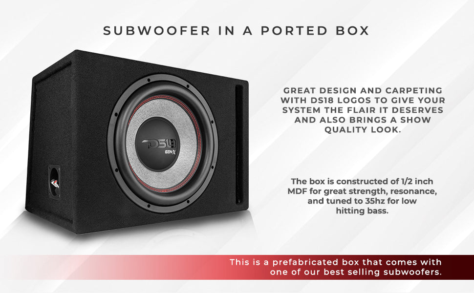 12" Loaded Subwoofer Ported Enclosure With GEN-X124D 450 Watts RMS - DS18
