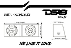 Dual 12" Loaded Subwoofer Ported Enclosure With GEN-X124D 900 Watts RMS - DS18
