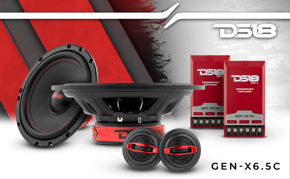 DS18 GEN-X6.5C 6.5" 2-Way Component Speaker Car Speaker 150 Watts 4-Ohm - DS18