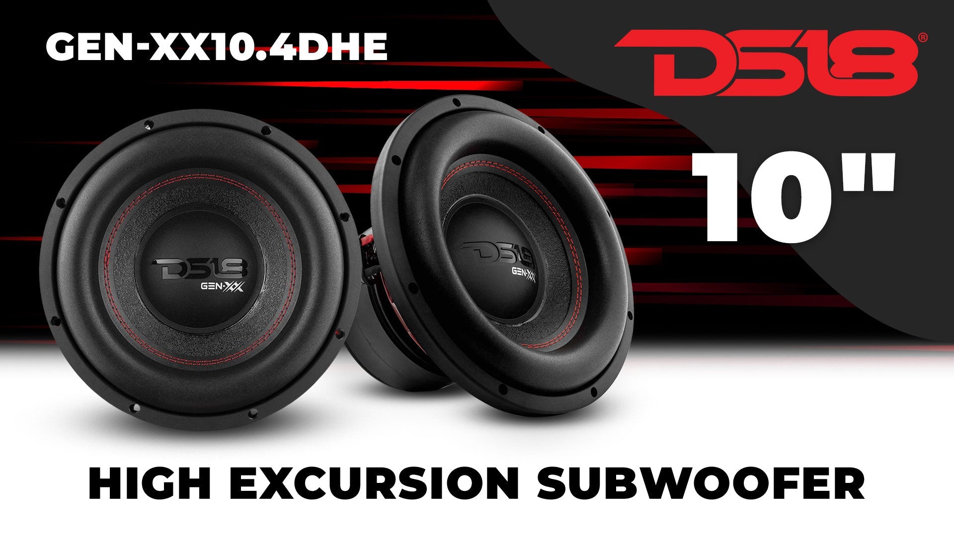 GEN-XX 10" High Excursion Subwoofer Double Stacked Magnets 500 Watts Rms DVC 4-Ohm - DS18