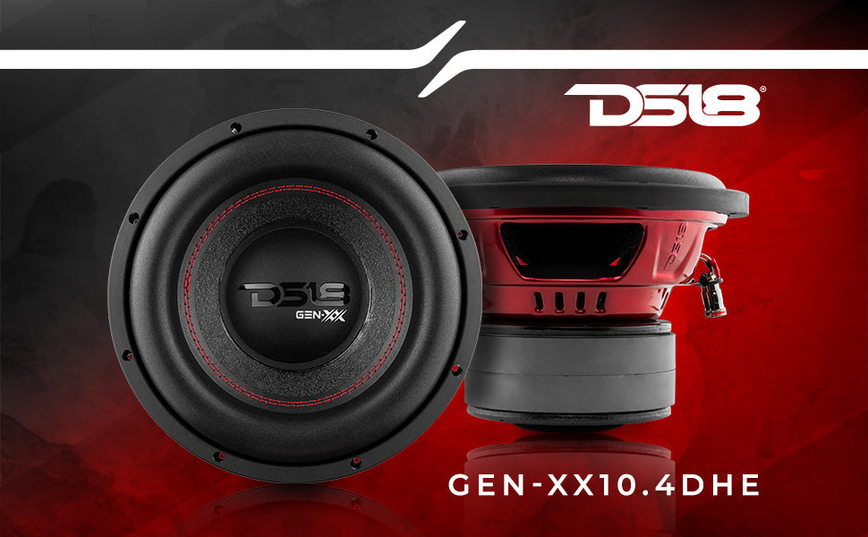 GEN-XX 10" High Excursion Subwoofer Double Stacked Magnets 500 Watts Rms DVC 4-Ohm - DS18