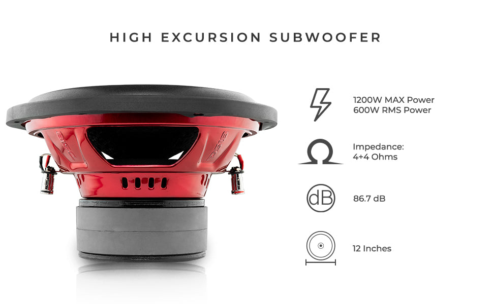 GEN-XX 12" High Excursion Subwoofer Double Stacked Magnets 600 Watts Rms DVC 4-Ohm - DS18