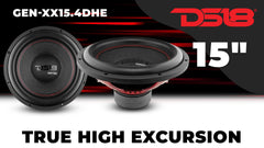 GEN-XX 15" High Excursion Subwoofer Double Stacked Magnets 600 Watts Rms DVC 4-Ohm - DS18