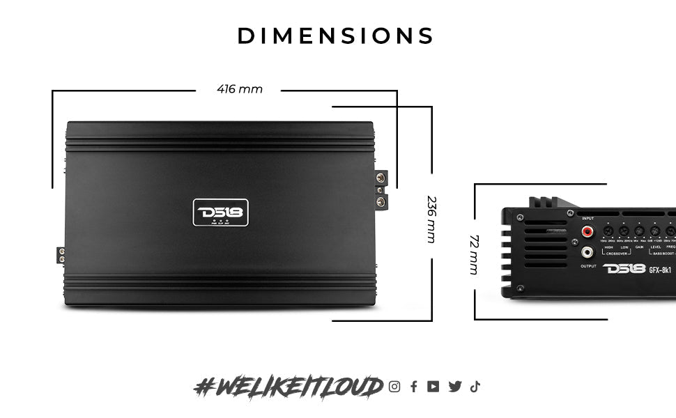 PRO 1-Channel Full-Range Class D Amplifier 8000 Watts Rms @ 1-Ohm - DS18