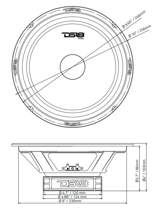 DS18 PRO-GM10 10" Mid-Range Loudspeaker 660 Watts 8-Ohm - DS18