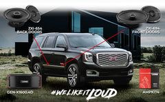 2015-2020 GMC Yukon XL Front and Back Doors Speakers Good Upgrade/Replacement Package 1600 Watts - DS18