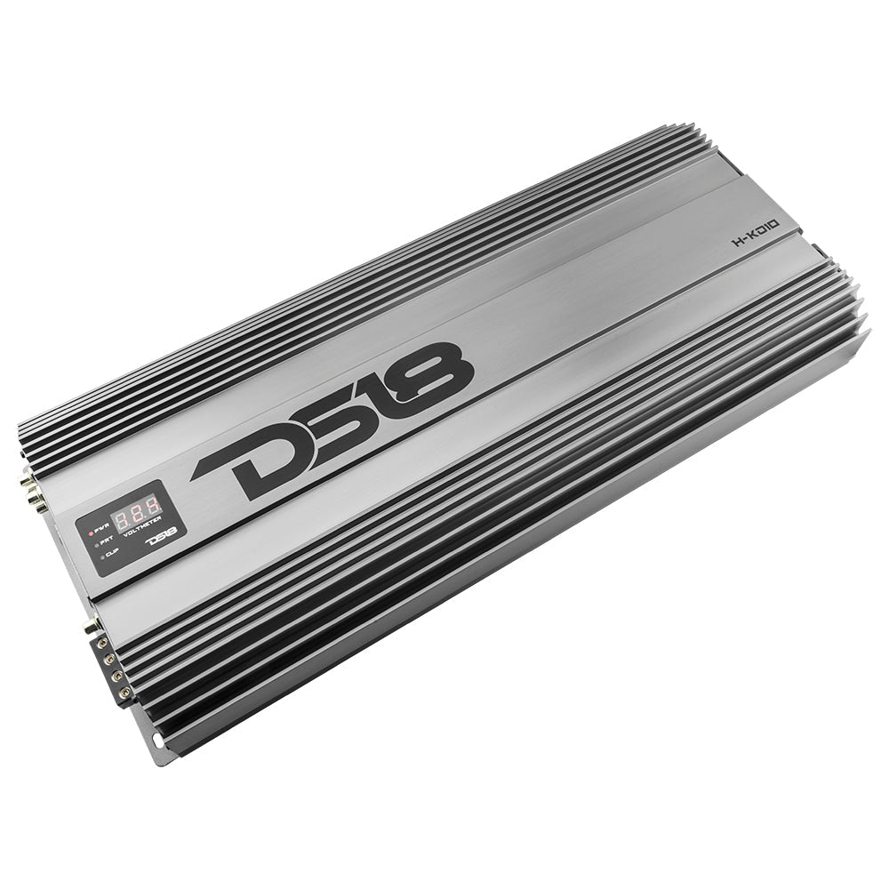 HOOLIGAN KO Silver 1-Channel Amplifier with Voltmeter 10000 Watts Rms @ 1-Ohm Made In Korea - DS18