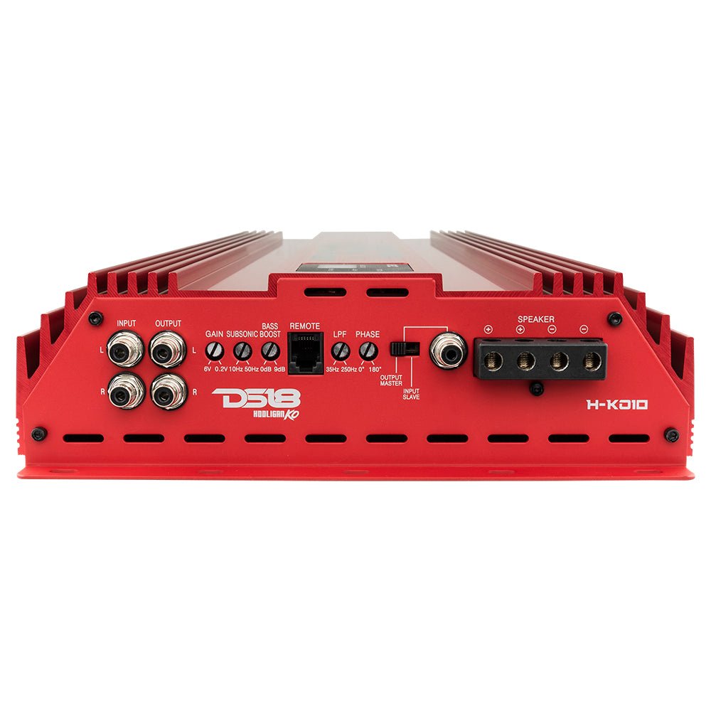 HOOLIGAN KO Red 1-Channel Amplifier with Voltmeter 10000 Watts Rms @ 1-Ohm Made In Korea - DS18