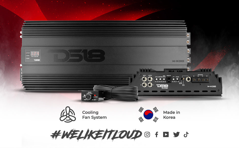 HOOLIGAN KO Gold 1-Channel Amplifier with Voltmeter 10000 Watts Rms @ 1-Ohm Made In Korea - DS18