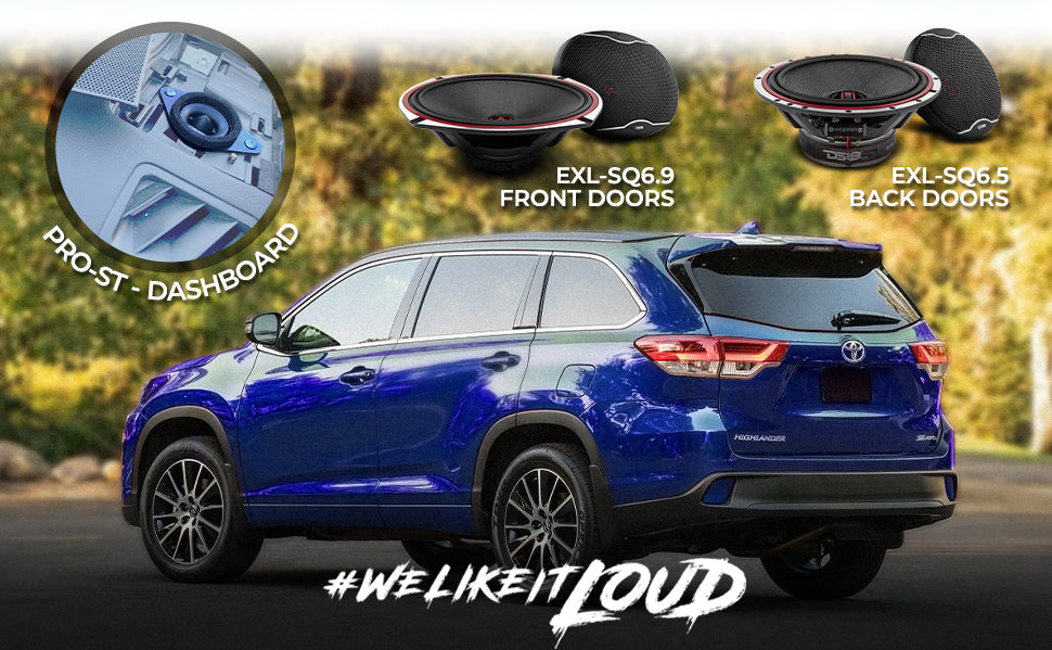DS18 2008-2019 Toyota Highlander Front and Back Doors Speaker Best Upgrade Package 1800 Watts - DS18
