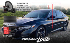 DS18 2008-2019 Honda Accord Front and Back Doors Speakers Best Upgrade/Replacement Package 1800 Watts - DS18
