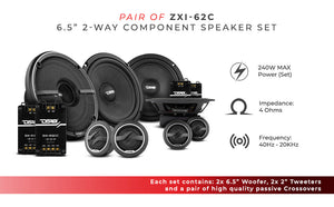 DS18 2006-2020 Honda Civic Front and Back Doors Sedan Speakers Better Upgrade/Replacement Package 1600 Watts - DS18