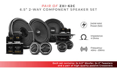 DS18 2006-2020 Honda Civic Front and Back Doors Sedan Speakers Better Upgrade/Replacement Package 1600 Watts - DS18