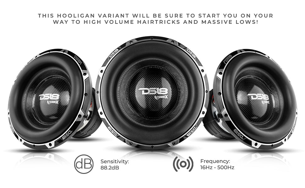 HOOLIGAN X 15" High Excursion Subwoofer 4000 Watts Rms 4" DVC 2-Ohm - DS18