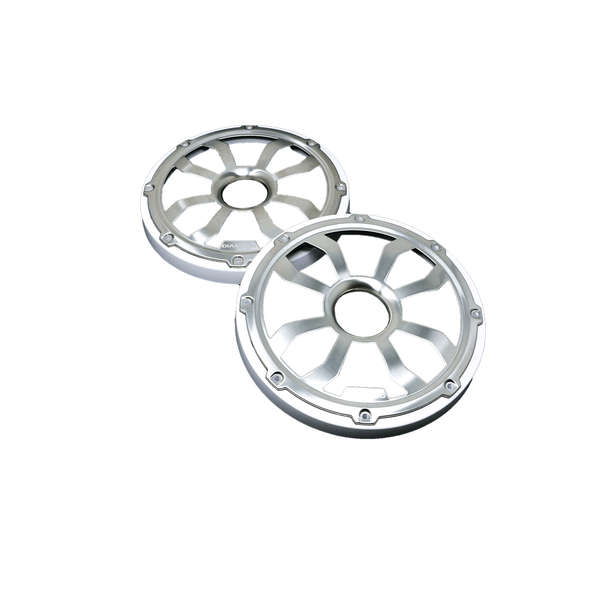 HXM65FGW - 6.5" Flush Mount Speaker Grills - Brushed Aluminum/White (Pair)