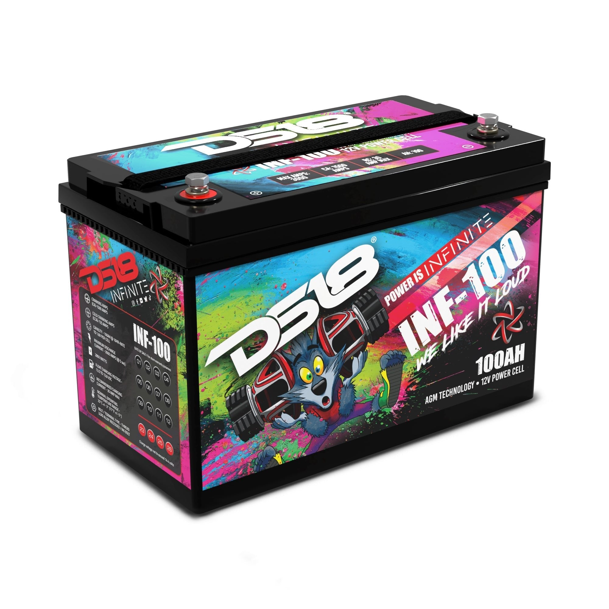 INFINITE 100 AH AGM Power Cell 12 Volt Battery - DS18