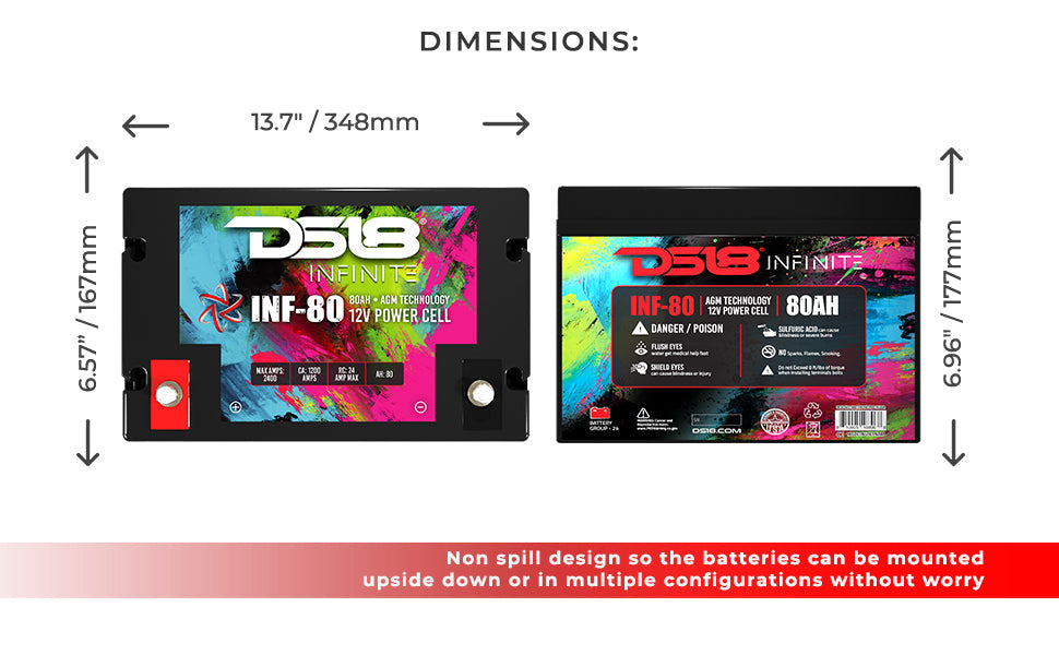 INFINITE 80 AH AGM Power Cell 12 Volt Battery - DS18