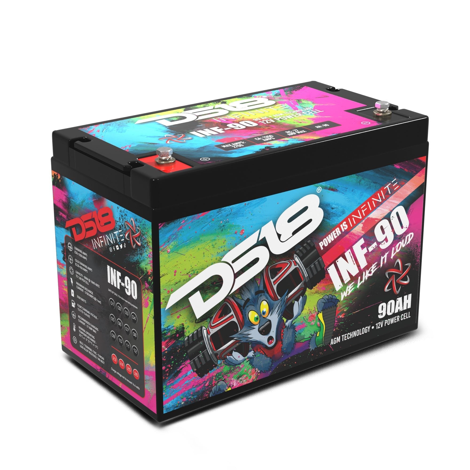 INFINITE 90 AH AGM Power Cell 12 Volt Battery - DS18