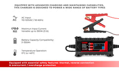 15 AMP Automatic Smart Lithium and AGM Car Battery Charger & Maintainer - DS18