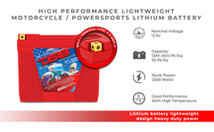 INF-LTI20-13AH INFINITE 13 AH Lithium Battery YTX20 Case With Shake and Wake Technology and BMS - Perfect for Motorcycles