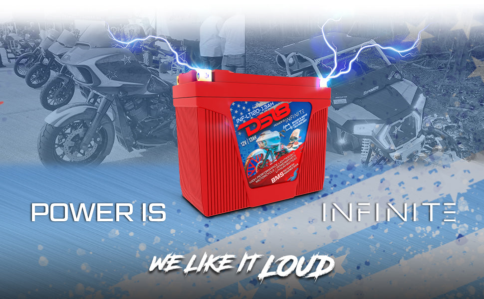 INF-LTI20-13AH INFINITE 13 AH Lithium Battery YTX20 Case With Shake and Wake Technology and BMS - Perfect for Motorcycles