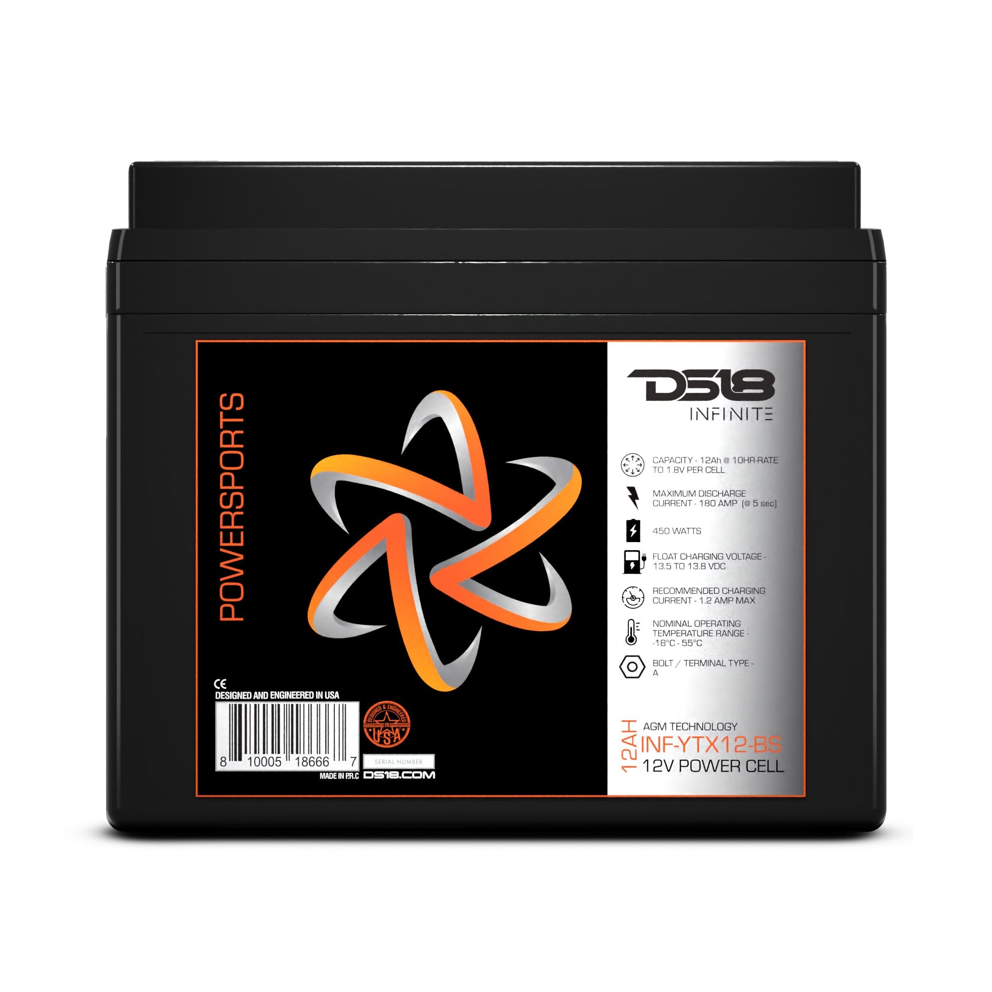 INFINITE 450 Watts 12 AH AGM Power Cell For Power Sports - DS18