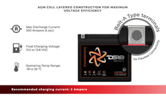 INFINITE 800 Watts 20 AH AGM Power Cell For Power Sports - DS18