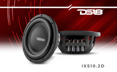 IXS Shallow-Mount 10" Fiber Glass Subwoofer 600 Watts Rms DVC 2-Ohm - DS18