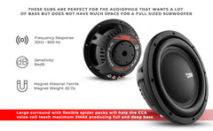 IXS Shallow-Mount 10" Fiber Glass Subwoofer 600 Watts Rms DVC 2-Ohm - DS18
