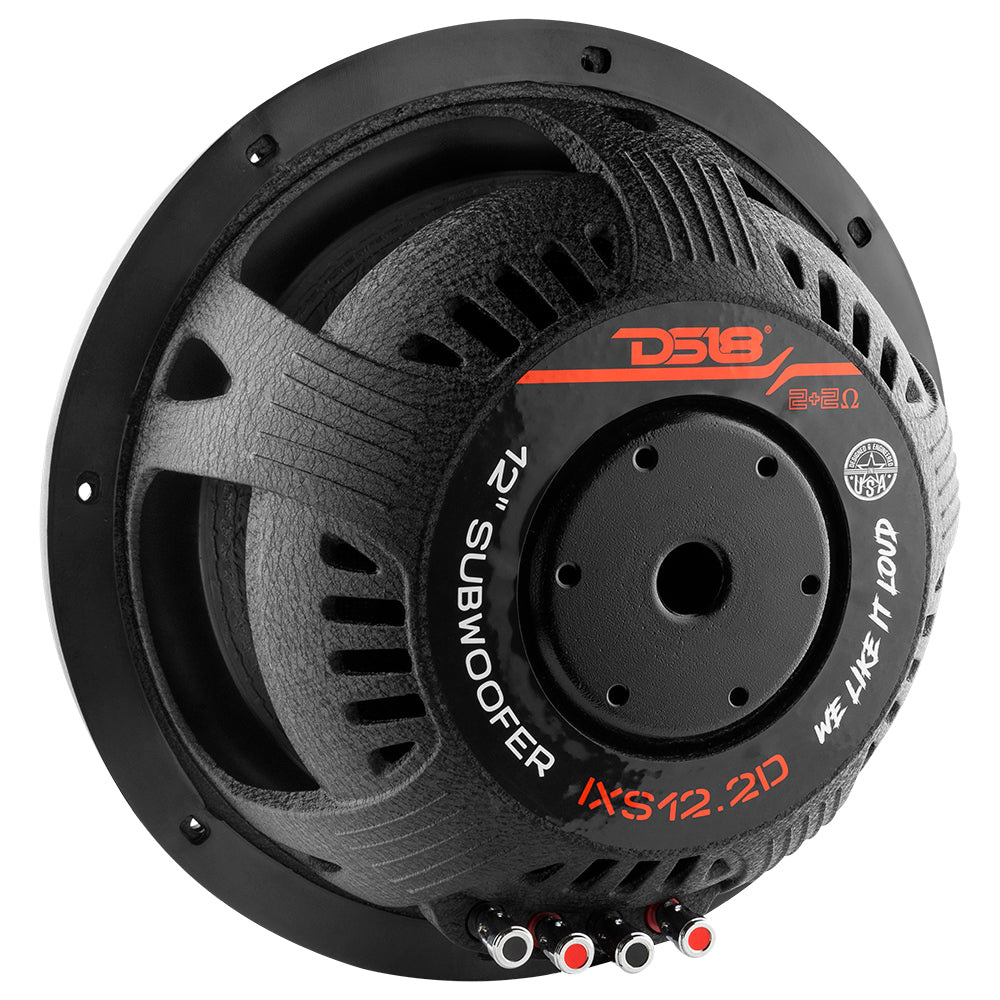 IXS Shallow-Mount 12" Fiber Glass Subwoofer 800 Watts Rms DVC 2-Ohm - DS18