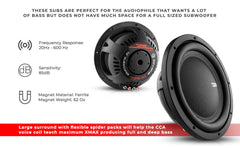 IXS Shallow-Mount 12" Fiber Glass Subwoofer 800 Watts Rms DVC 2-Ohm - DS18